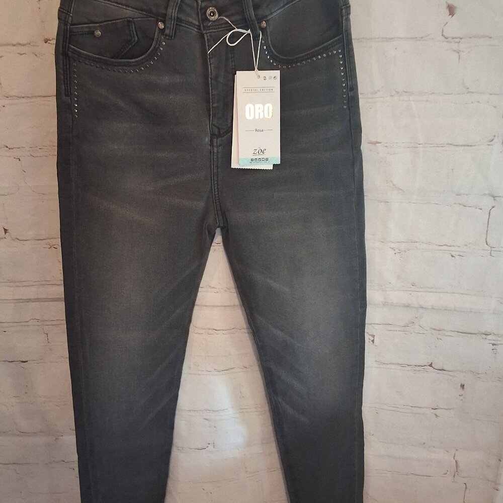 Oro by Zoe Tight stretch jeans with Raw Edge Hem